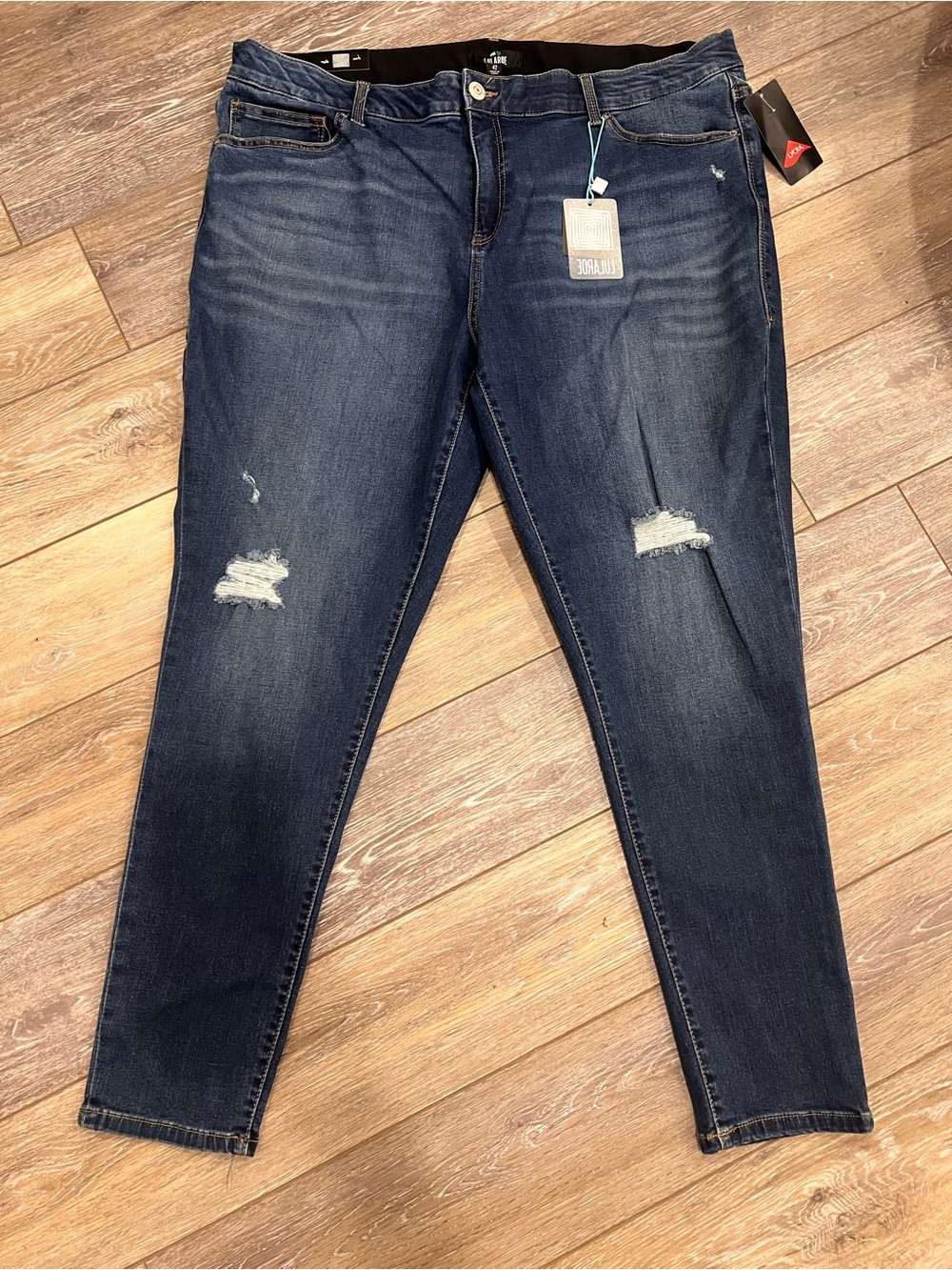 LuLaRoe Medium Wash Distressed Skinny Denim Size 42